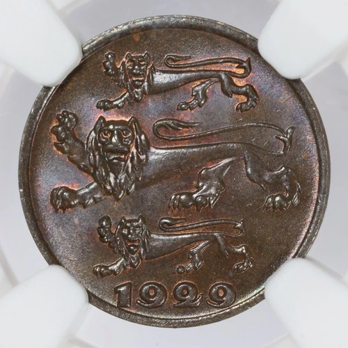1929 Estonia 1 Sent - NGC MS 64 BN