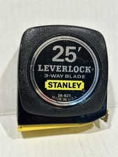 Vintage Stanley 25  Black Leverlock 30-625 Tape Measure 3-Way Blade USA