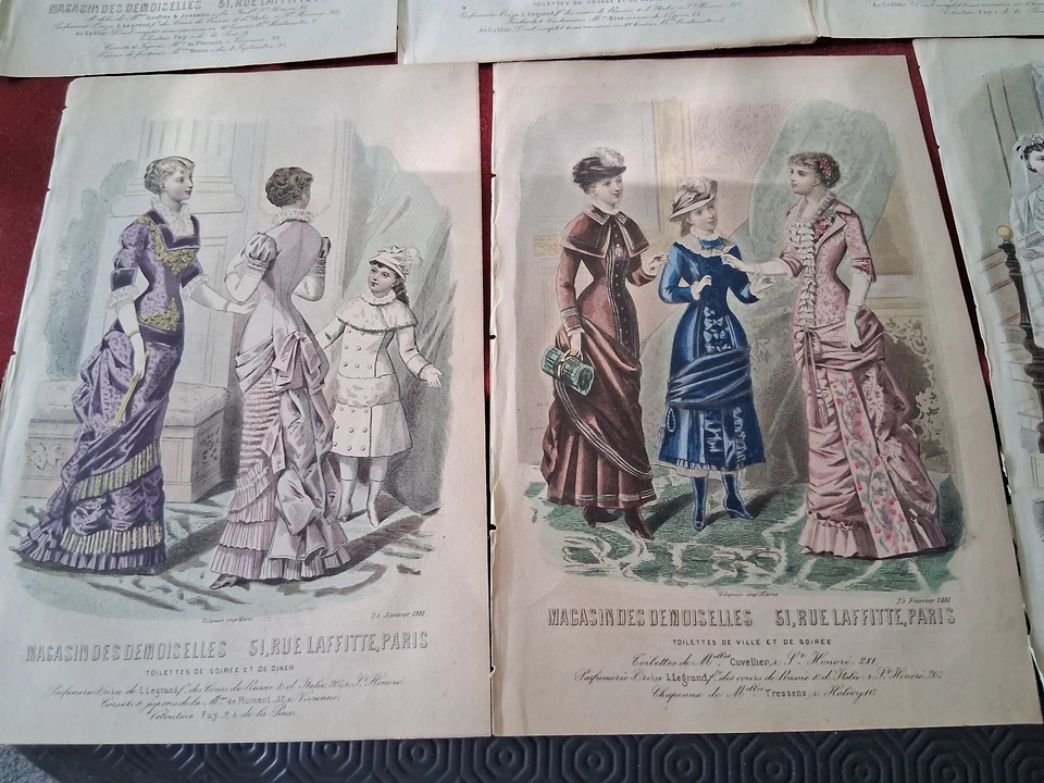 Mode: 15 gravures XIX.Journal des Demoiselles - Photo 4/4
