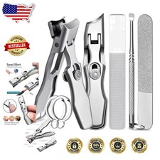 Heavy Duty Nail Clippers Set - Ultra Sharp Stainless Steel Wide Jaw for Thick...