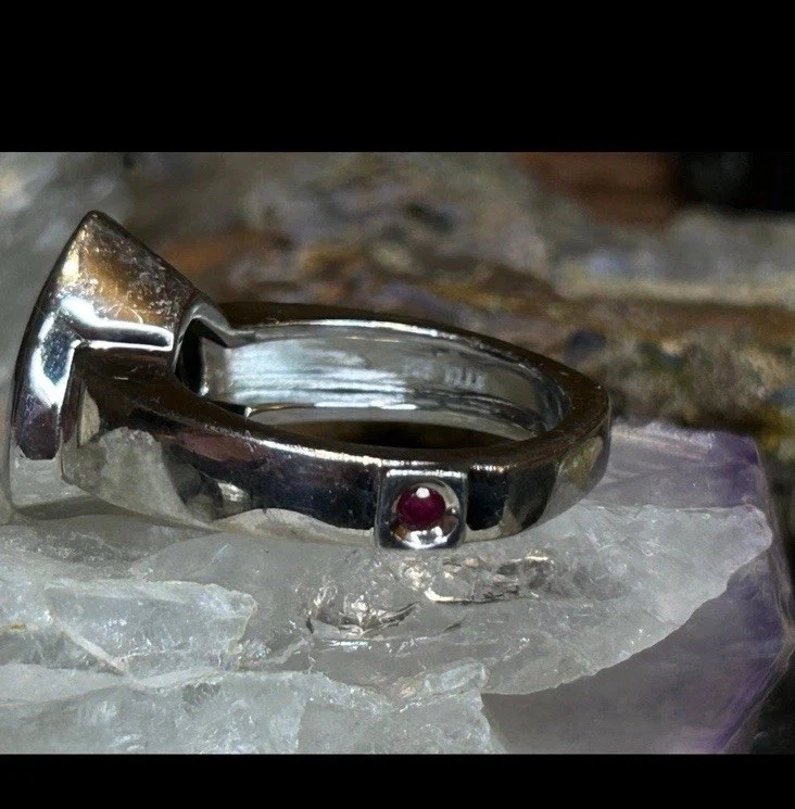 Anillo de topacio ahumado Elle, elaborado con amor en solo plata de ley 925. Talla 9 Foto 2 de 4