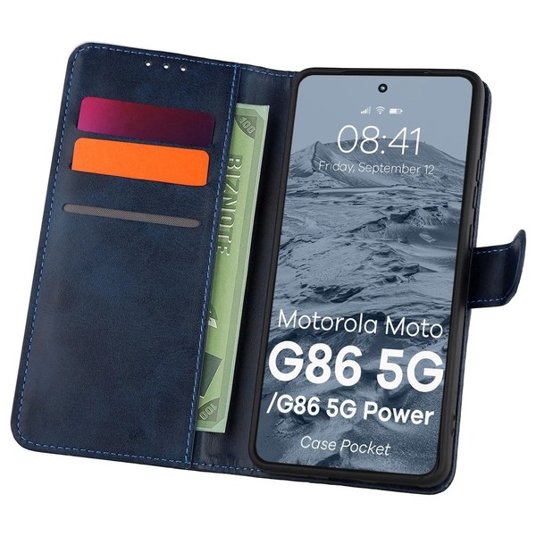 Bizon Case Tasche Motorola Moto G86 5G / G86 Power 5G Marineblau-image