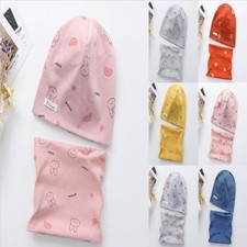 Toddler Baby Kids Cap Spring Autumn Beanie Boys Girls Cotton Hat and Scarf Set