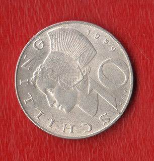 AUSTRIA 10 SHILLING 1959 SILVER
