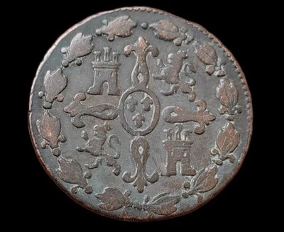 Espagne 8 maravedis Ferdinand VII , 1827 - Photo 1/2