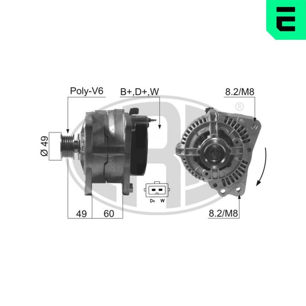 ERA Lichtmaschine Generator Lima 210621A FüR VW 14V Golf 3 1H1 Variant 1H5 B3 B4-image