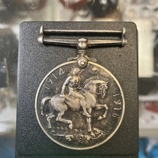1918 Great Britain King George V. World War I Silver Horse Medal. 