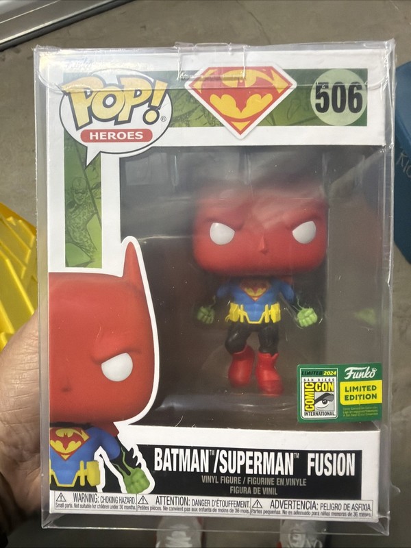 Funko Pop! Batman/Superman Fusion #506 SDCC Official Sticker w/ Protector