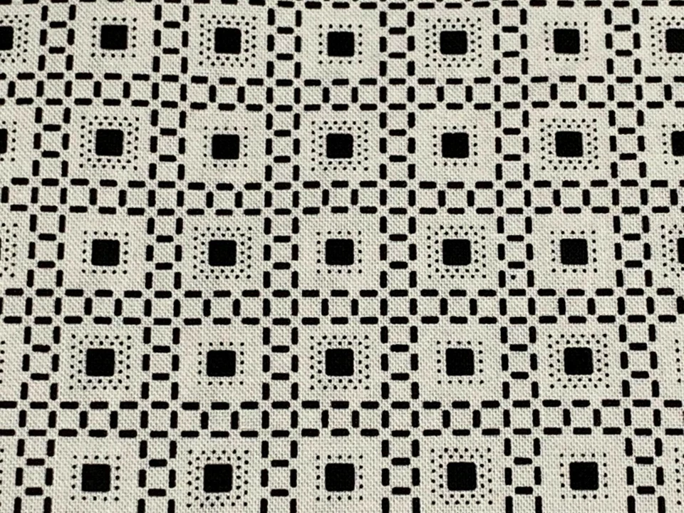 Tela Geométrica Cuadrada Diseños Blanco y Negro JR Algodón 1/4 Yarda 3321 Foto 2 de 4