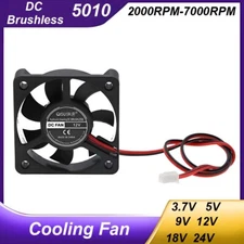 5010 DC Brushless Cooling Fan Computer Small Fan Case Fan 2-Pin 3.7V 5V 9V - 24V