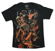 Five Night's at Freddy's New Adult T-Shirt - Distress Skeletons Orange Splatter