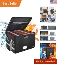 Fireproof Document Organizer with Lock - Portable and Waterproof Storage Box