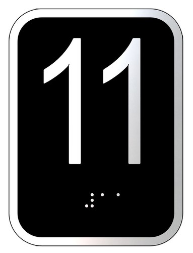Elevator floor number 11 sign - Elevator Jamb Plate 11 ( 3x4, cast-REF24-1027 - Picture 5 of 5