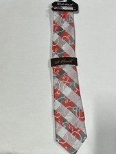 Mens St Patrick Orange Silver Box Pattern Tie With Matching Pocket Square NEW