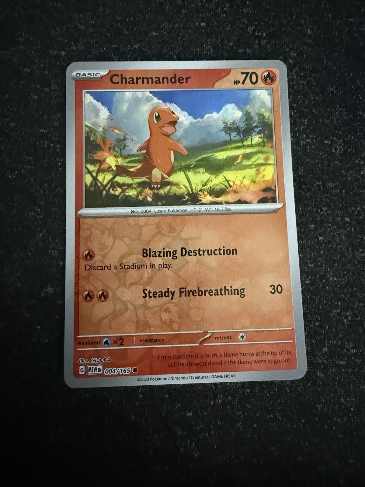 Charmander 004/165- Pokemon 151- Reverse Holo Common- NM/M