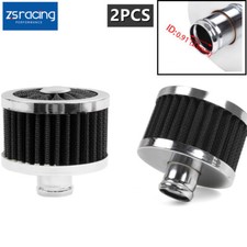 2pcs 23mm Push-in Washable Air Filter Car Cold Air Intake Filter High Flow Black
