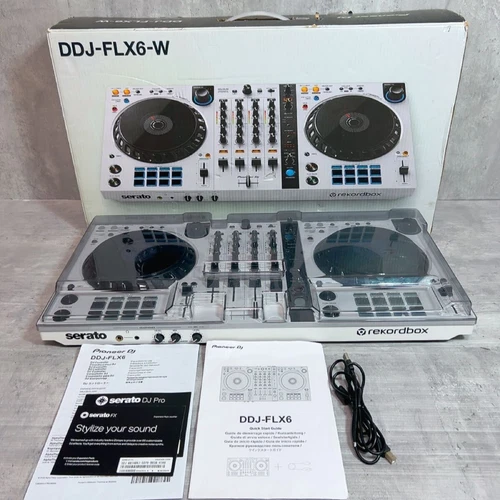 Pioneer DJ DDJ-FLX6-W White Edition 4-Channel DJ Controller Tested Working Used