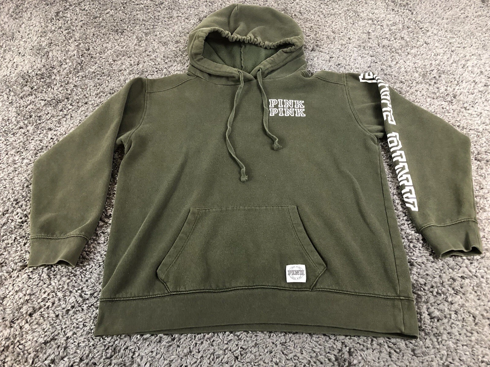 UNDERCOVER Felpa con cappuccio ROSA Victorias Secret donna verde medio pullover logo taschino canguro