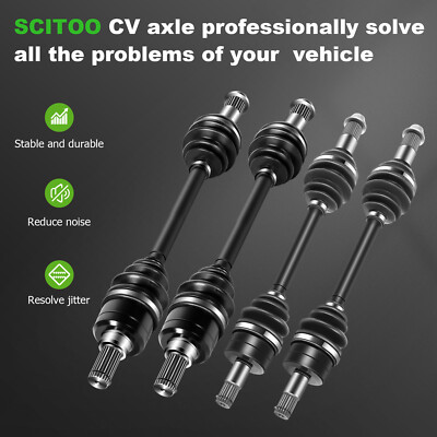 For 09-13 Yamaha Grizzly 700 550 Front and Rear CV Axle Shafts Set of 4