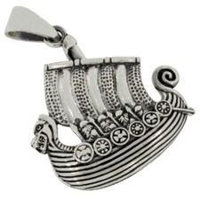 Wikingerschiff Drachenboot Anhänger Silber 925 Wikinger Kelten Schmuck b698