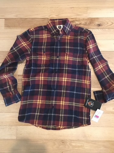 *NEW***Wes & Willy Boys L/S Button Down Plaid Shirt Maroon Cotton Flannel Sz M - Picture 2 of 5