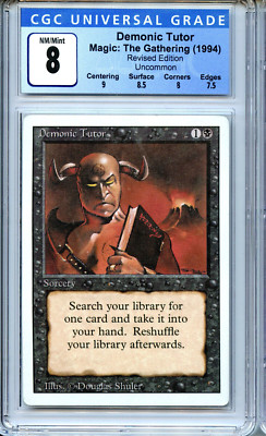 MTG Revised Demonic Tutor CGC 8.0 NM-MT Magic Card Amricons