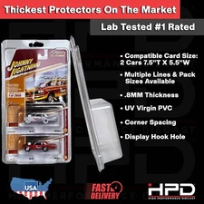 QTY 10 HPD PROTECTOR CASE JOHNNY LIGHTNING & AUTOWORLD (2-CAR STACK)  .8MM