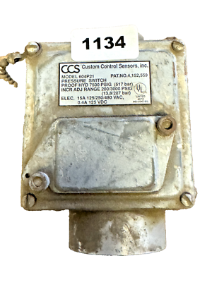 #ad Custom Control Sensos Inc 604P21 Pressure Switch $399.99