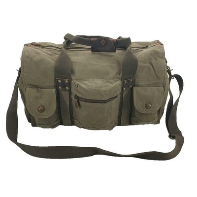 leather army duffle bag