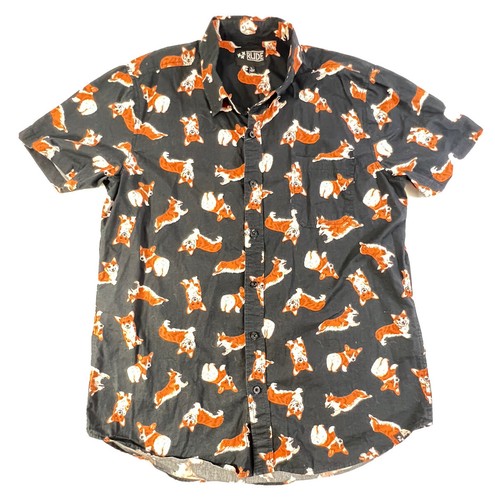 mens corgi button up shirt