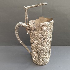 Grapevine Design Wine Bottle Holder/Server Metal Adjustable Embossed Grape Vine