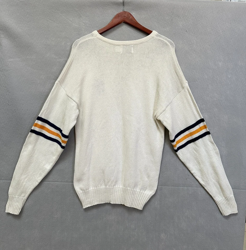 Vintage Cliff Engle Sweater Mens Small Beige U.S. Naval Academy Ex Tridens 80s - Image 2 of 4