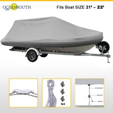 Oceansouth Waterproof Rigid Hull Heavy-duty Rib Storage Boat Cover 21' - 22'