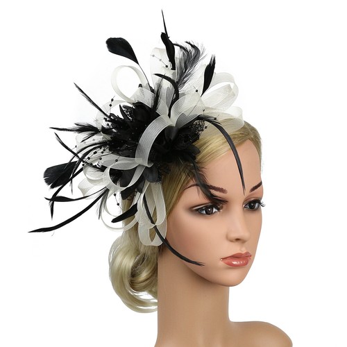 Fascinators Hut Feder Blume Kopfbedeckung Mode Frauen Hochzeit Party Braut Diadem - Bild 1 von 29