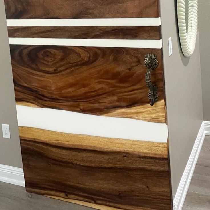 White epoxy Sliding Barn Door,Epoxy Barn Door ,Live Edge Resin Door