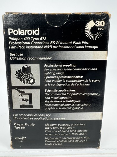 Polaroid Polapan 400 Type 672 B&W Instant Confezione 2 Pellicola 20 Foto Scad. 11/98 Sigillata - Foto 4 di 19