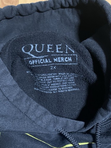 Felpa con cappuccio Queen uomo taglia XXL nera We Will Rock You Band Merch Music - Foto 7 di 8