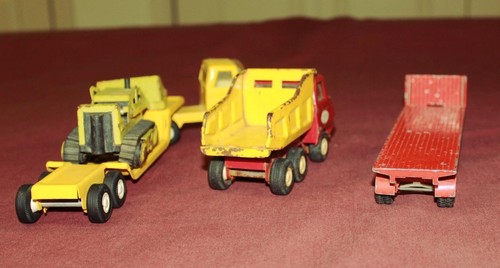 MatchBox, Pick-up & Pritschenanhänger 4 Tonka Stck. Planiertisch, Muldenkipper, Lo Boy Traktor - Bild 4 von 6