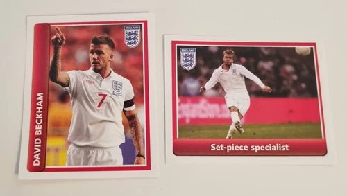 2x 2010 Topps England Football Stickers David Beckham #79 #124