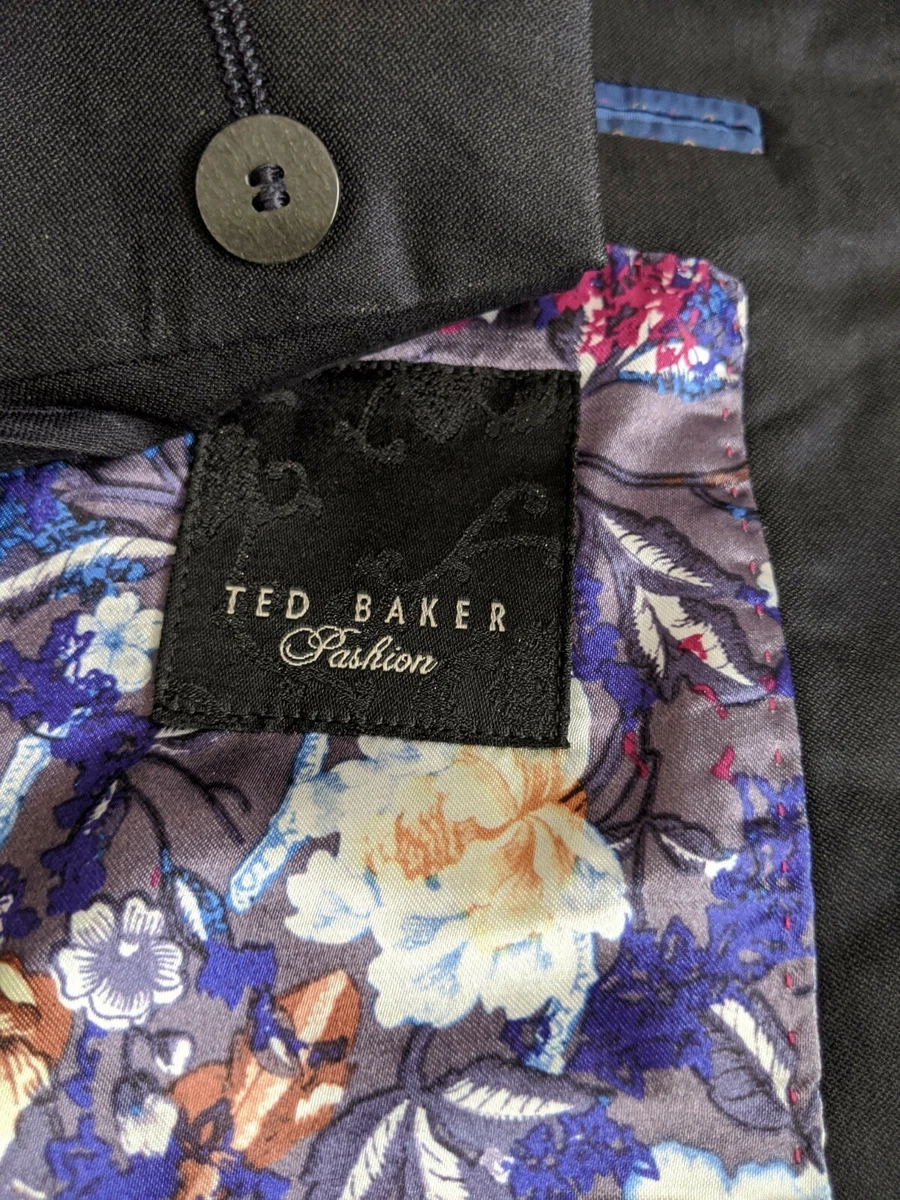 Ted Baker Top Stitch SILK WOOL Notch Lapel 2vent Blazer Suit