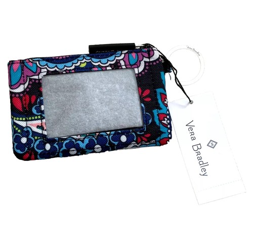 Vera Bradley NEW  Zip ID Case Haymarket Paisley Coin Purse Wallet Key Ring Boho