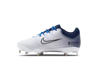 Nike Women's Hyperdiamond 4 Pro Metal Fastpitch Softball Cleats Size 8 Bleu/whit