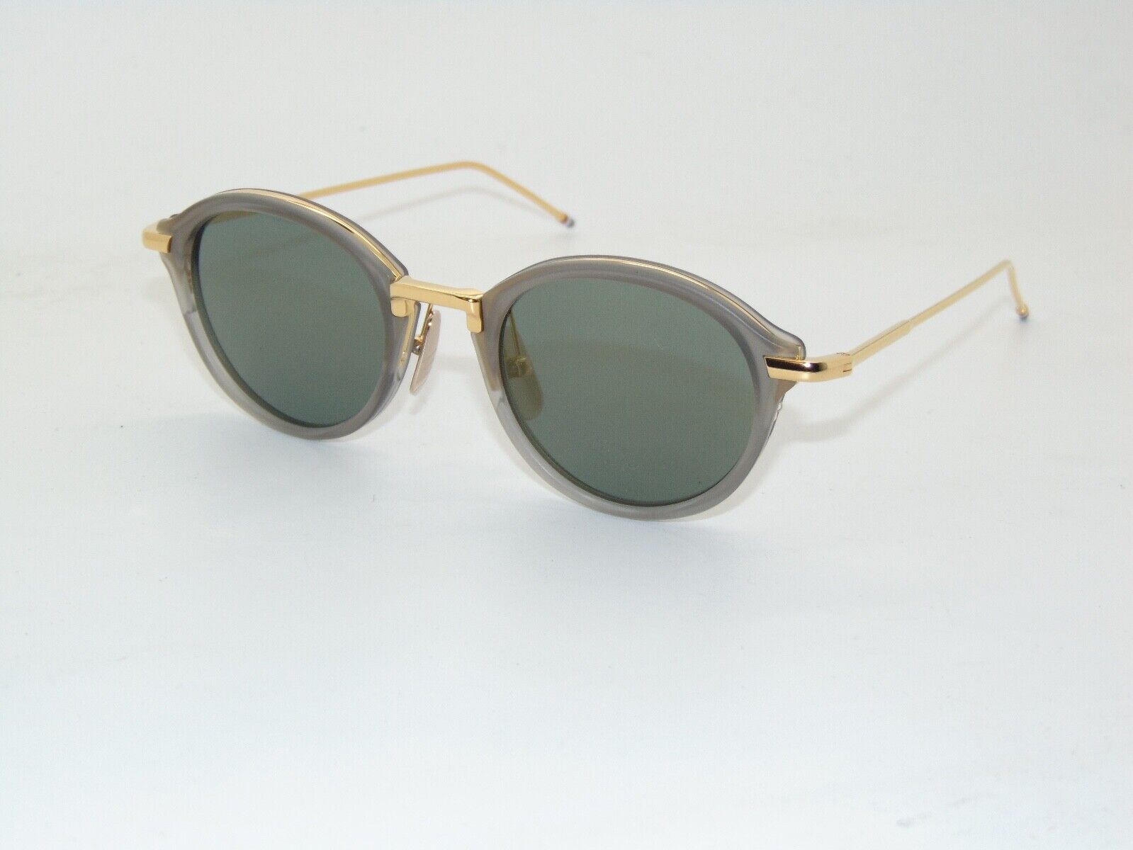 New THOM BROWNE TB-011-G-T-GRY-GLD Grey/Gold Authentic 46mm Sunglasses