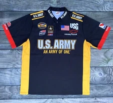 NEW US Army XL 1/4 Zip Up Shirt Black Nascar Racing Outer Circle USG Goodyear