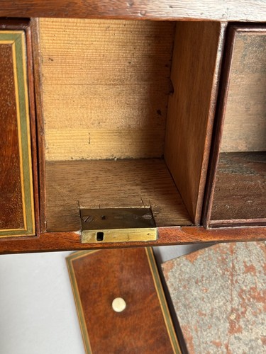 Antique Georgian Mahogany Amboyna Burr Wood Tea Caddy Box English 18th Century - Picture 14 of 16