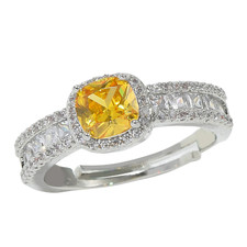 Personalised Gifts Crystal Spinning Fidget Ring Open Ring Customised Message UK