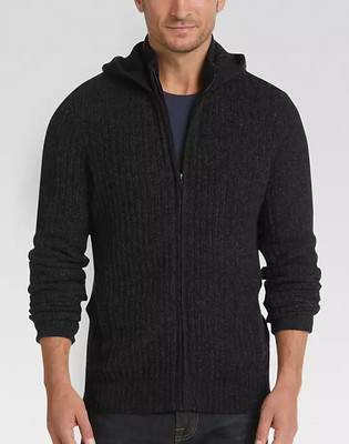 Hoodie Joseph abboud mens black  wool blend Hoodie  orig $300