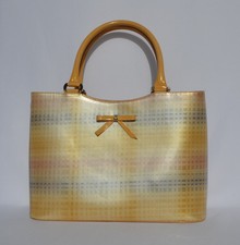 Sandro Vicari Patent Beige Leather Handbag