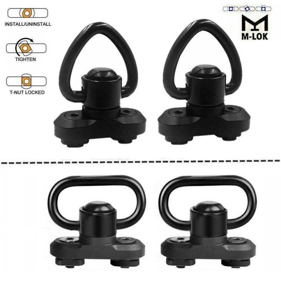 Tactical 3 Point Sling QD Swivel Rifle Gun Sling Strap / M-LOK MLOK Swivel Mount - Image 3 of 4