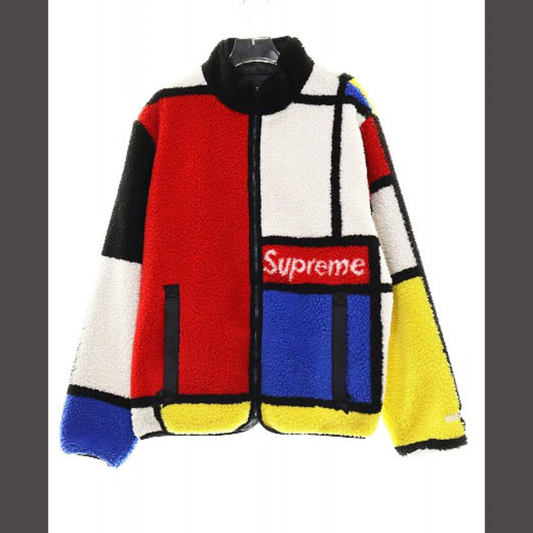 Veste polaire Supreme 20AW réversible colorblocked moyen boa multicolore A occasion